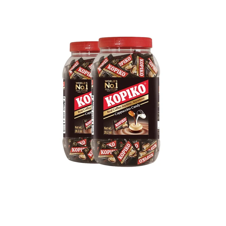 Cappuccino candy jars, Two 28.2 oz jars